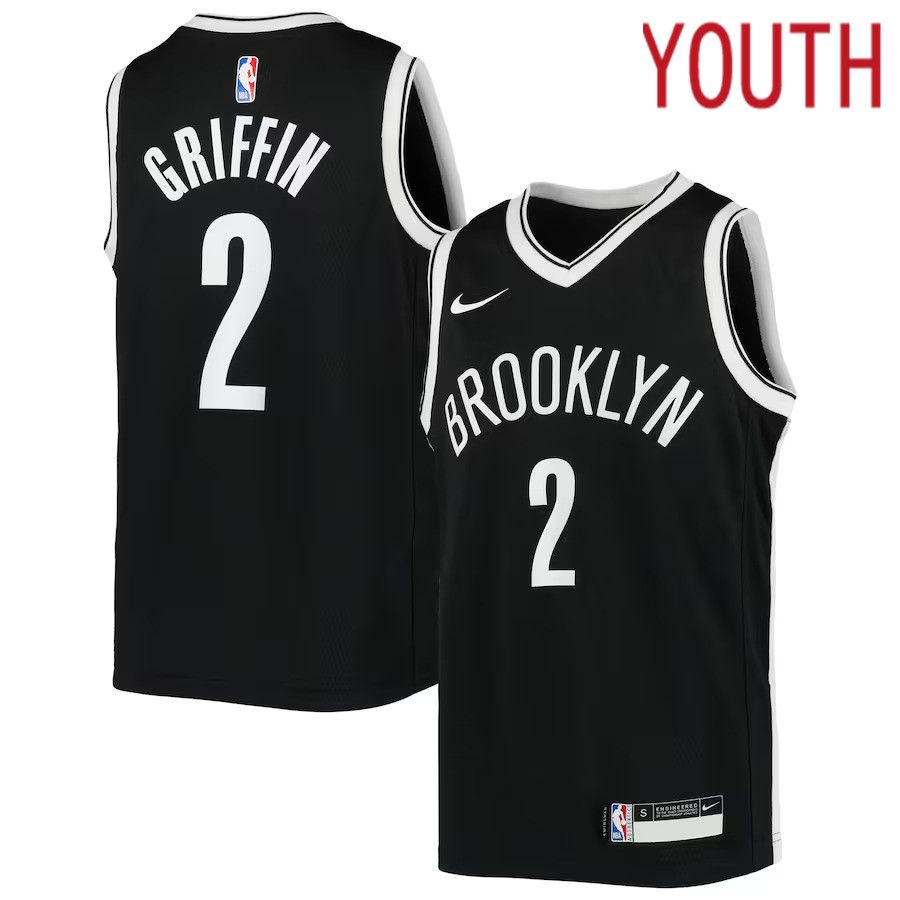 Youth Brooklyn Nets #2 Blake Griffin Nike Black Swingman NBA Jersey